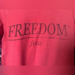 Red Freedom/Fear Graphic T-Shirt M